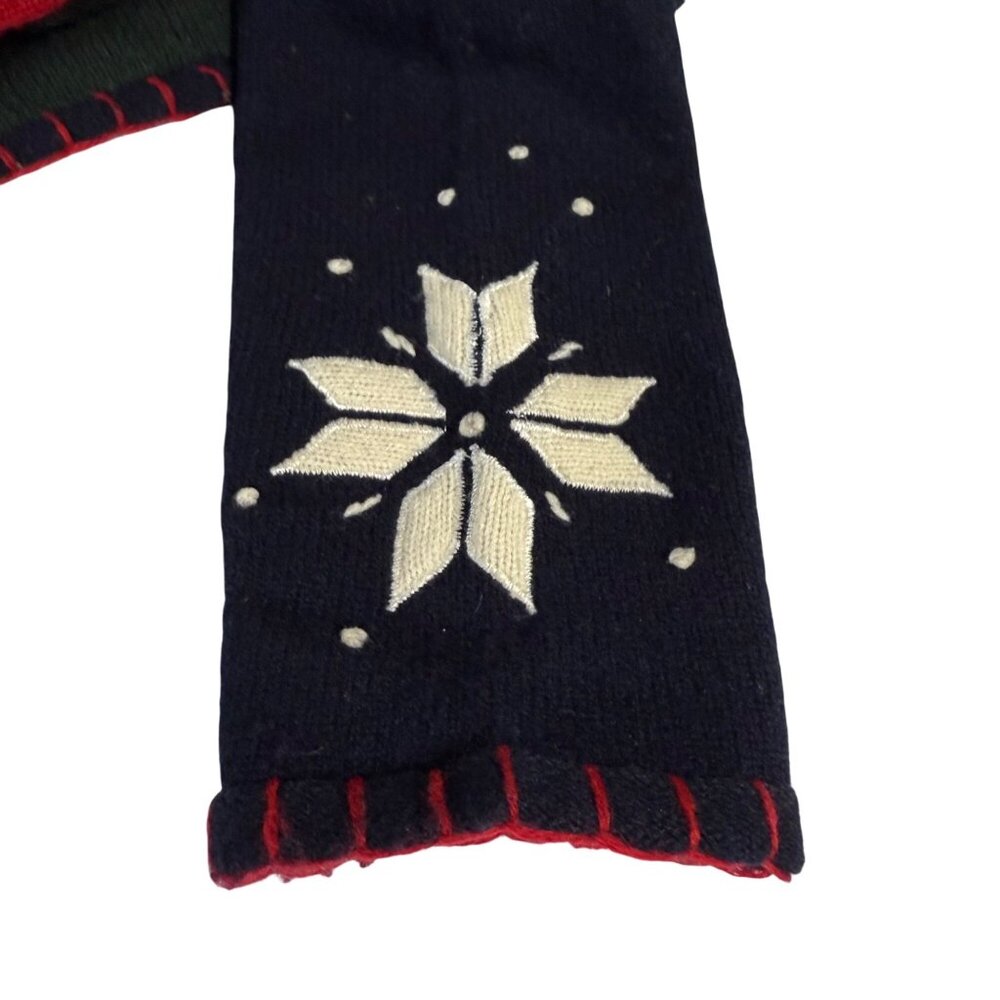 Lambswool Winter Patchwork Sweater Ski Lodge Snow… - image 8